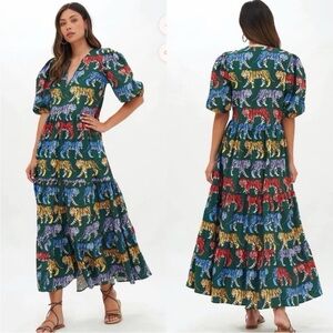 Oliphant Tiger Print Maxi Dress
